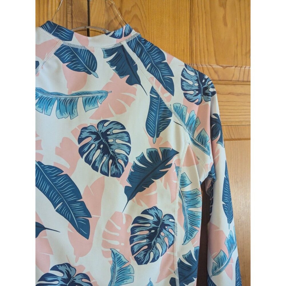 Tropical Floral Rash Guard Long Sleeve Swim Shirt Top UPF 50+ Size S - Picture 14 of 16